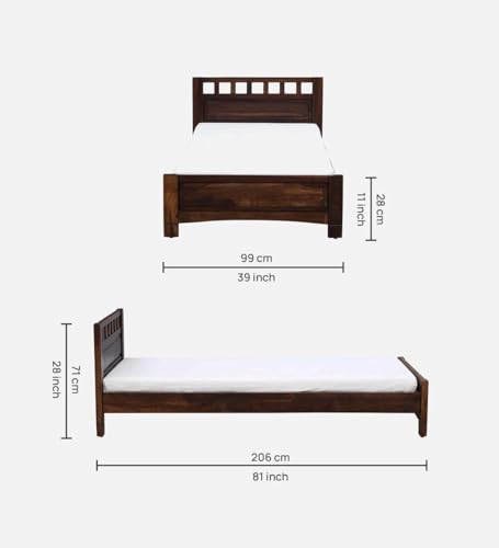 Solid Sheesham Wood Single Size Bed For Bedroom