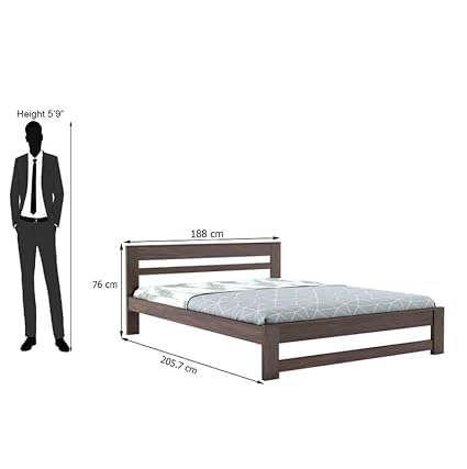 Solid Sheesham Wood King Size Bed | Walnut Finish