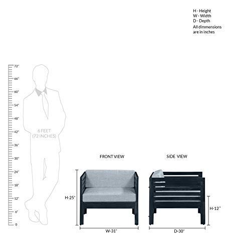 Solid Sheesham 1-Seater Sofa Armchair