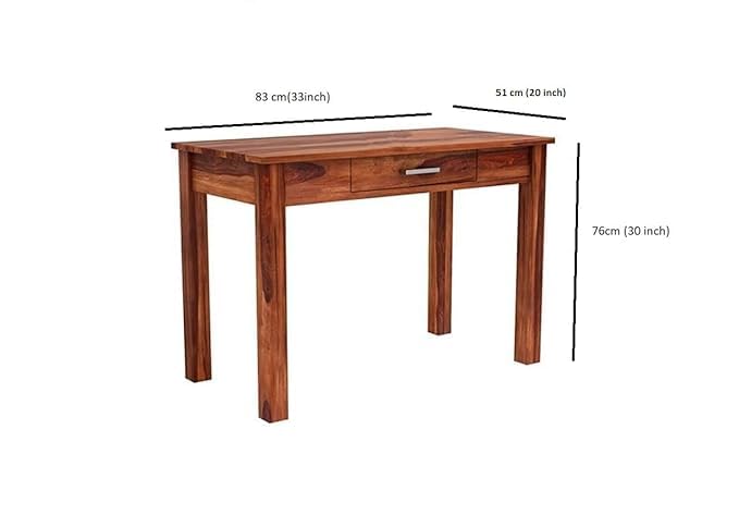 Sheesham Wood Study Desk with Drawer - Teak Finish