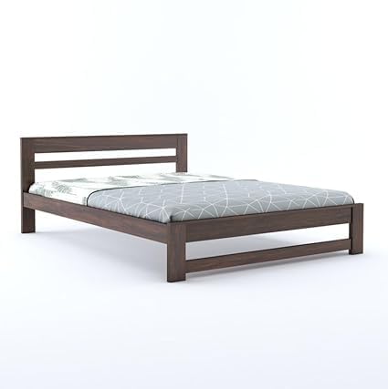 Solid Sheesham Wood King Size Bed | Walnut Finish