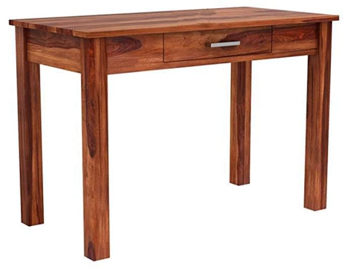 Sheesham Wood Study Desk with Drawer - Teak Finish