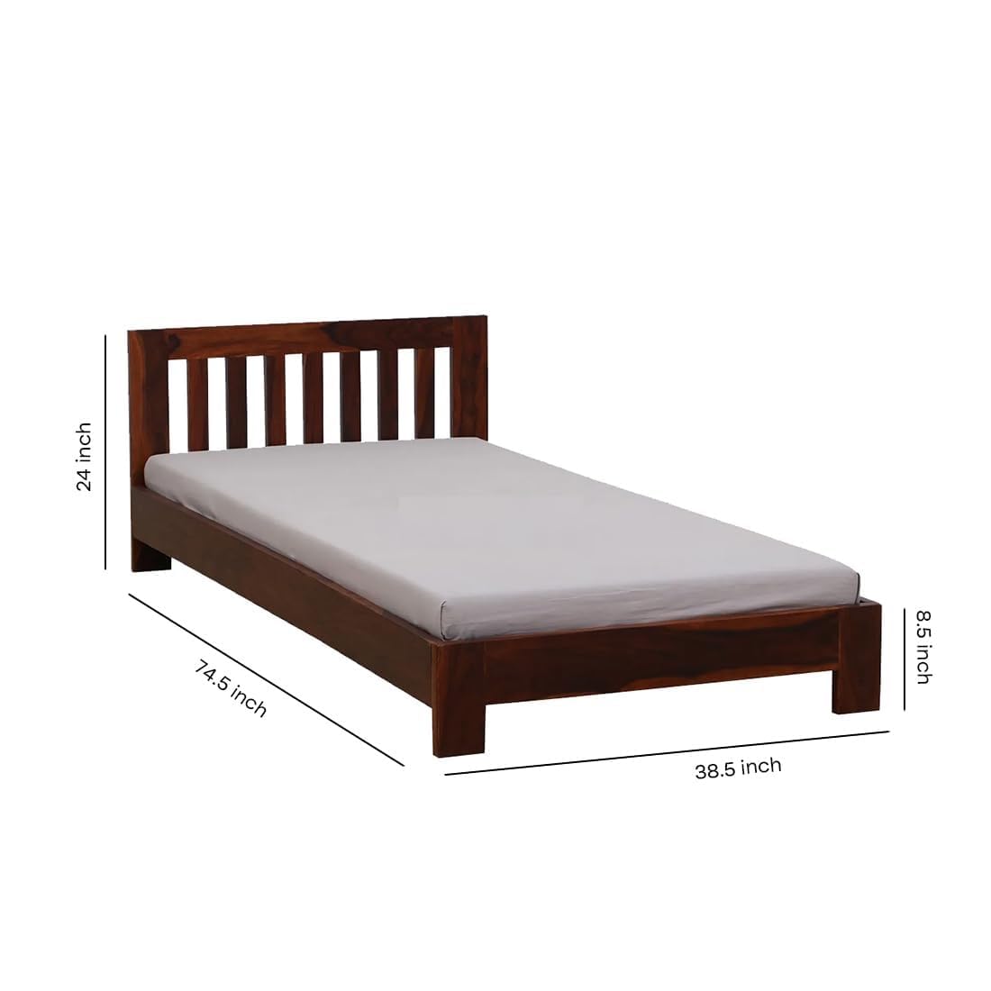 Premium Solid Sheesham Single Bed For Bedroom