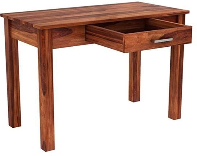 Sheesham Wood Study Desk with Drawer - Teak Finish