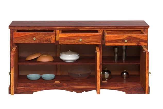 Blue Pottery Tile Design Sheesham Sideboard