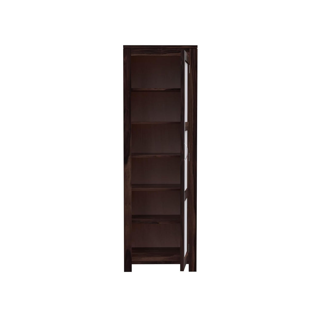 Modern Sheesham Wood Corner Bookshelf with 5 Shelves