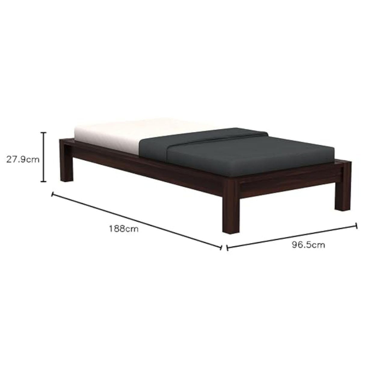 Solid Sheesham Wood Single Size Bed For Bedroom