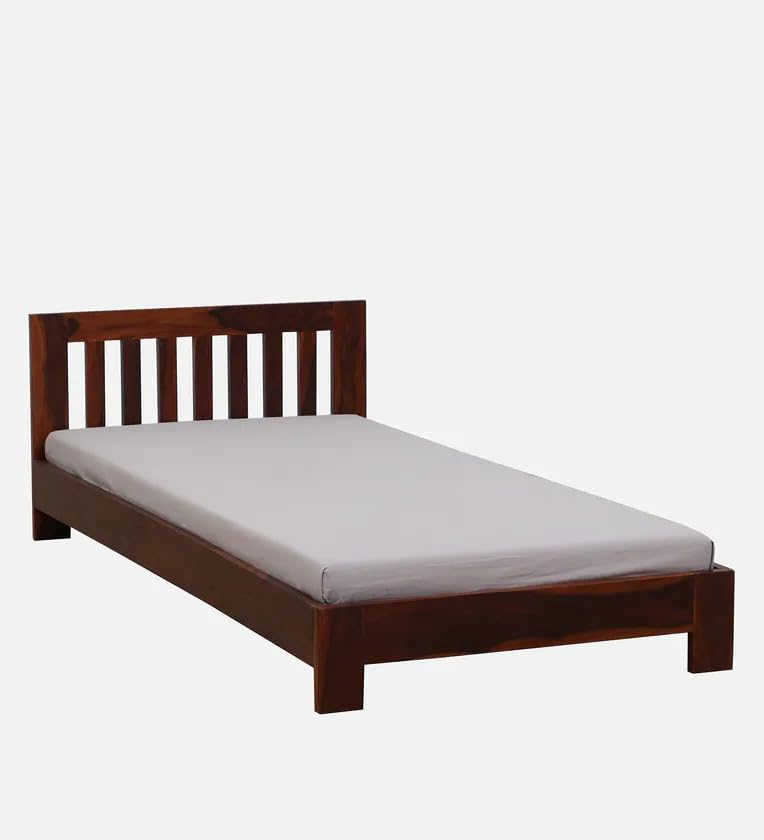 Solid Sheesham Wood Single  Bed for Bedroom | Walnut Finish