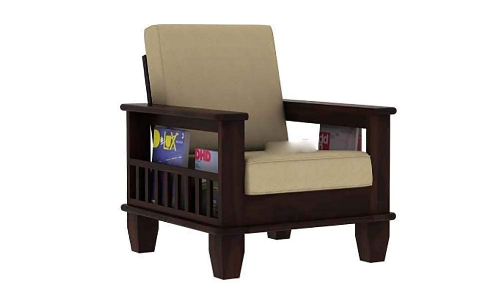 Solid Sheesham Wood 5-Seater Sofa Set (3+1+1)