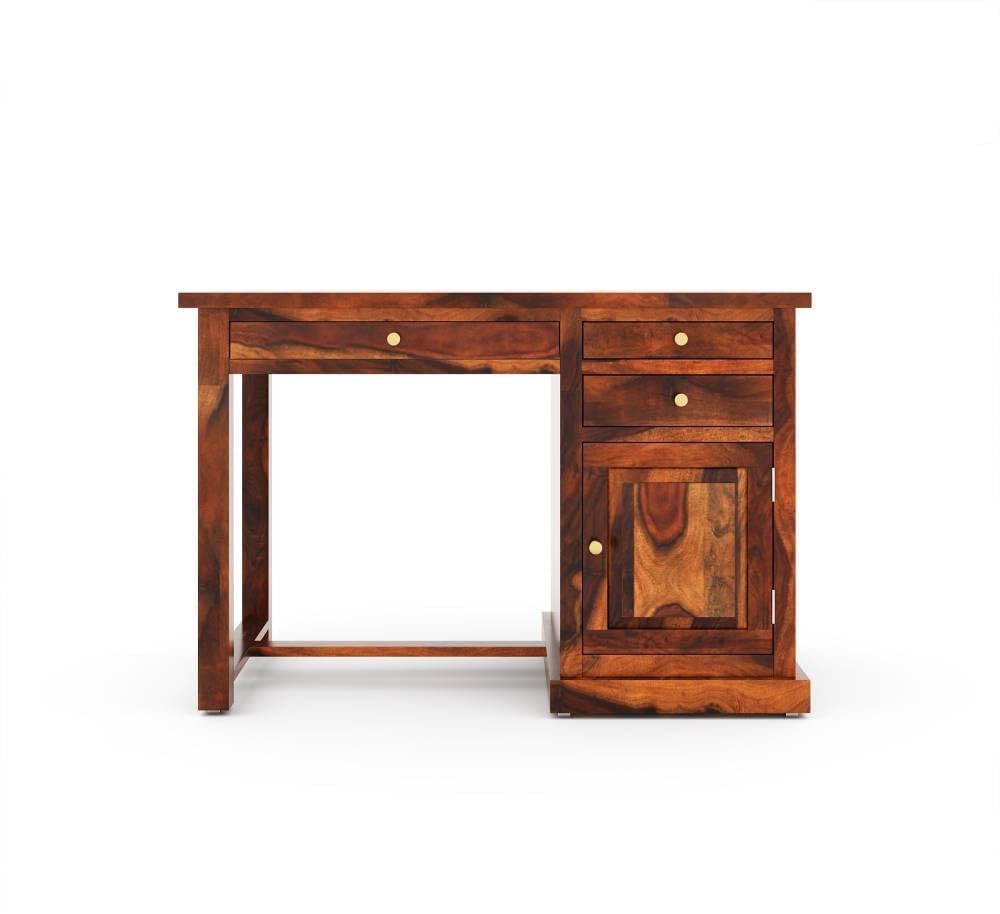 Sheesham Wood Study Table with Storage - Honey Finish
