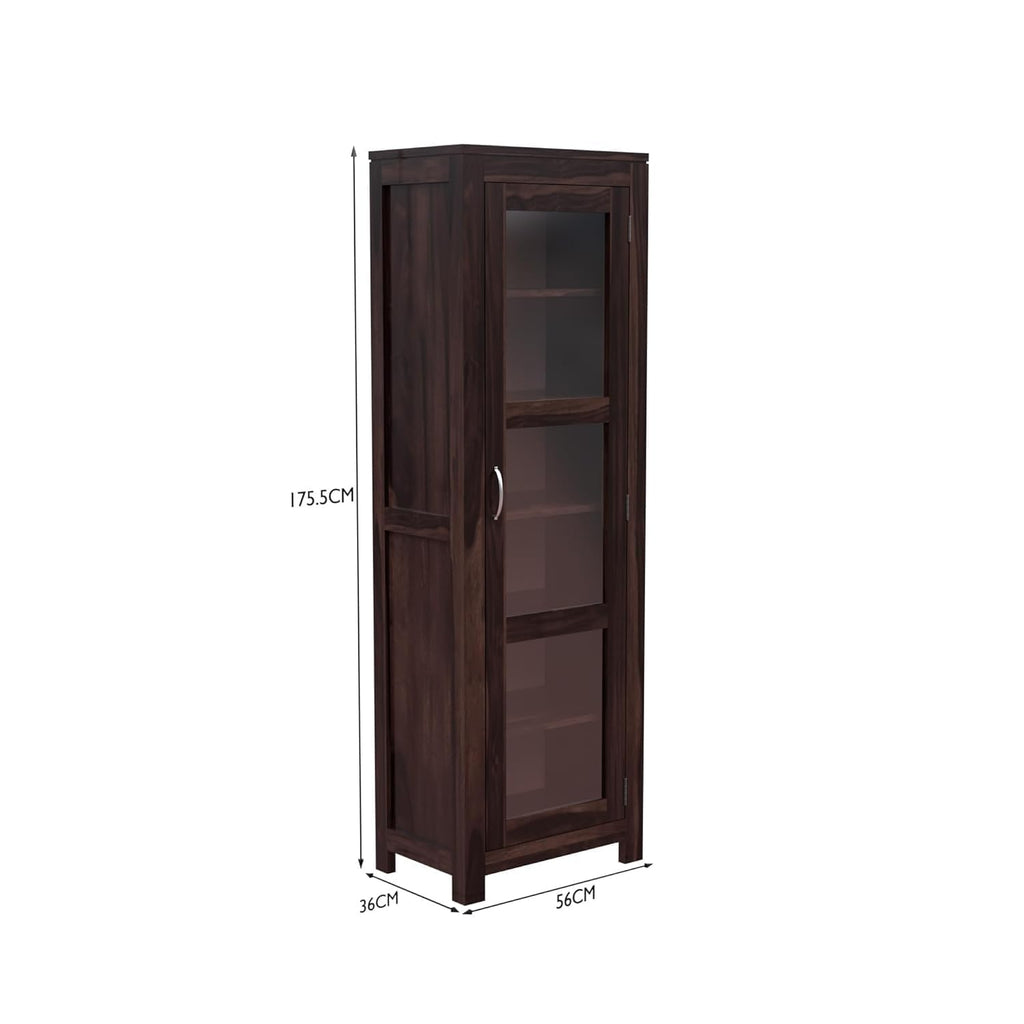 Modern Sheesham Wood Corner Bookshelf with 5 Shelves
