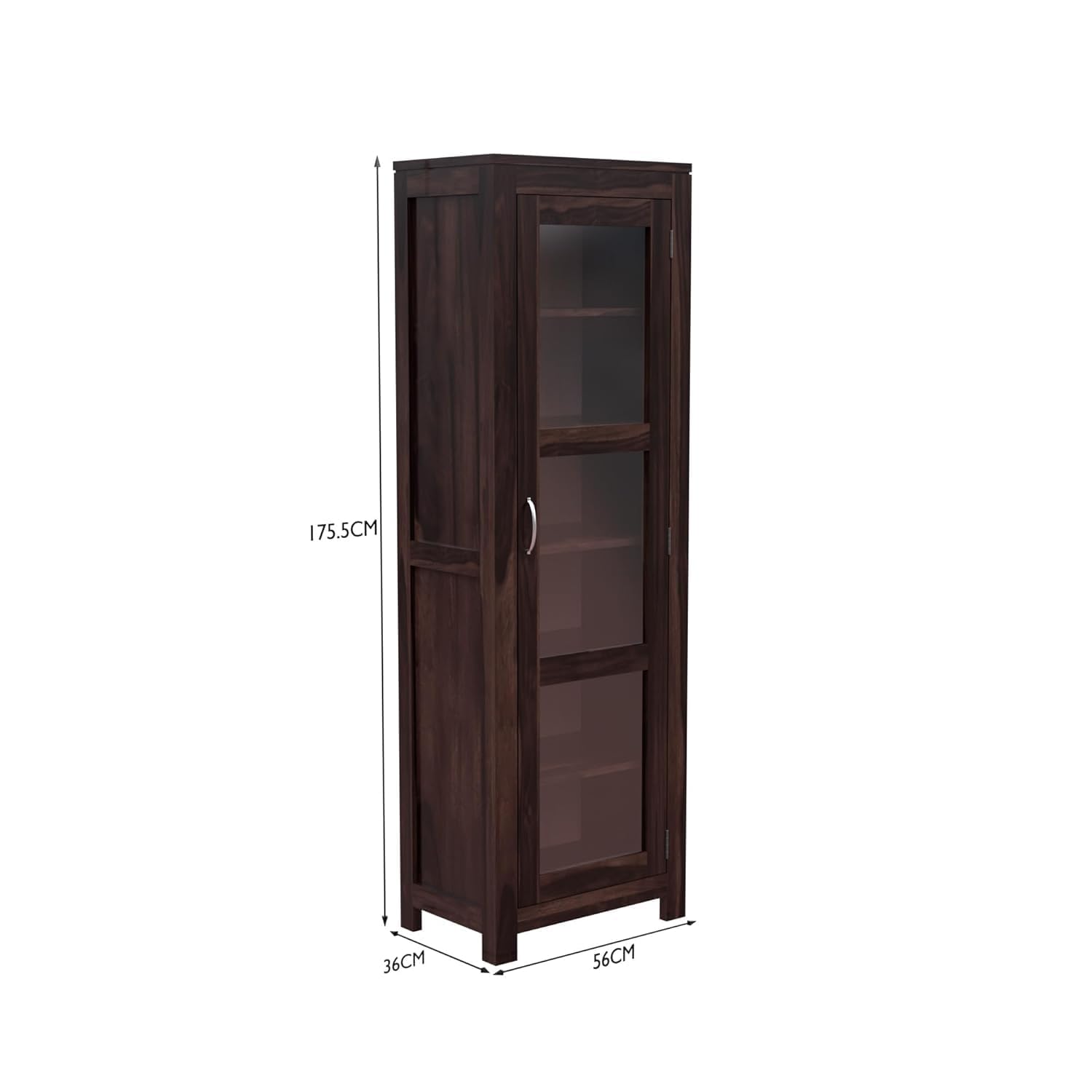 Modern Sheesham Wood Corner Bookshelf with 5 Shelves