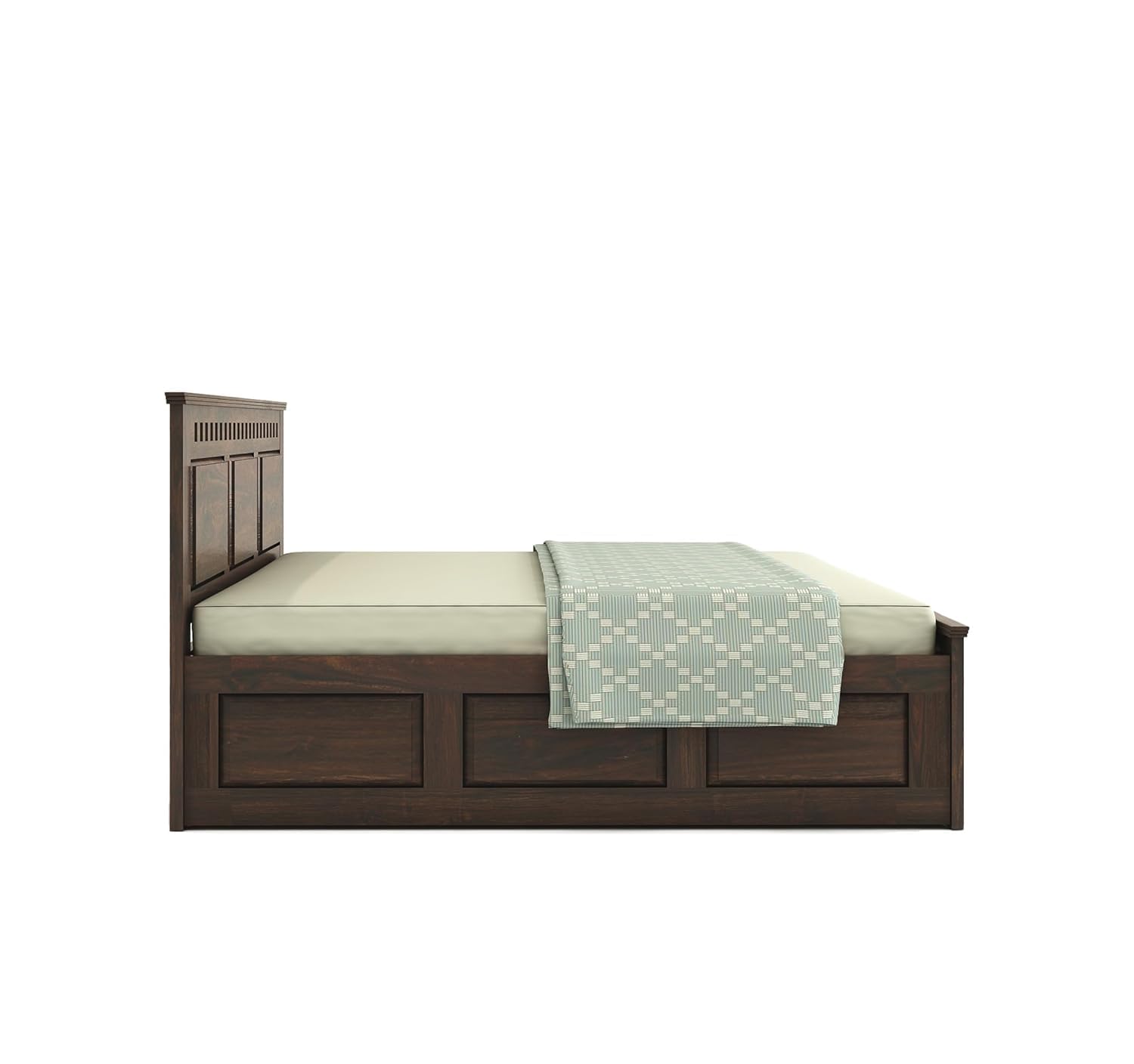 Kuber King Sheesham Bed with Drawers - Walnut Finish