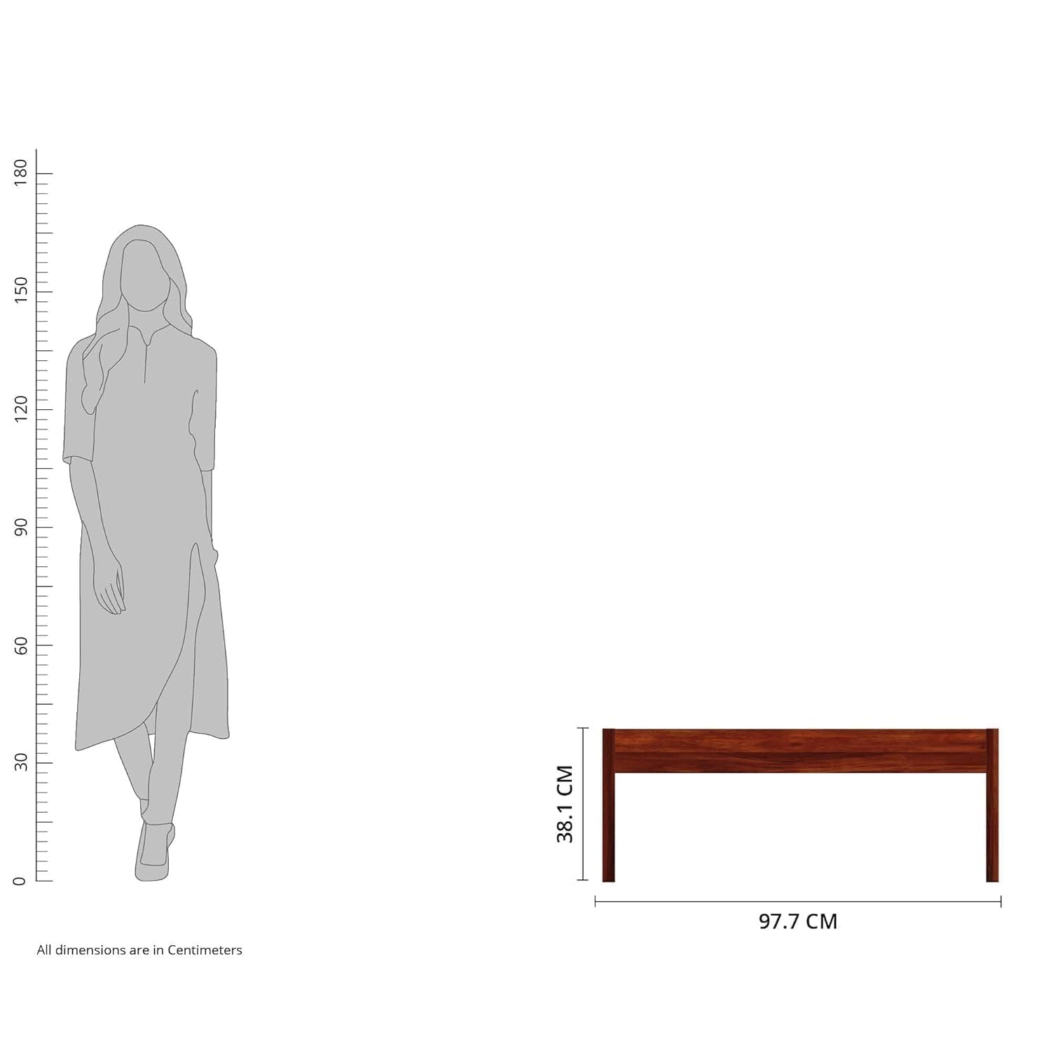 Solid Sheesham Single Bed For Bedroom  - Honey Finish