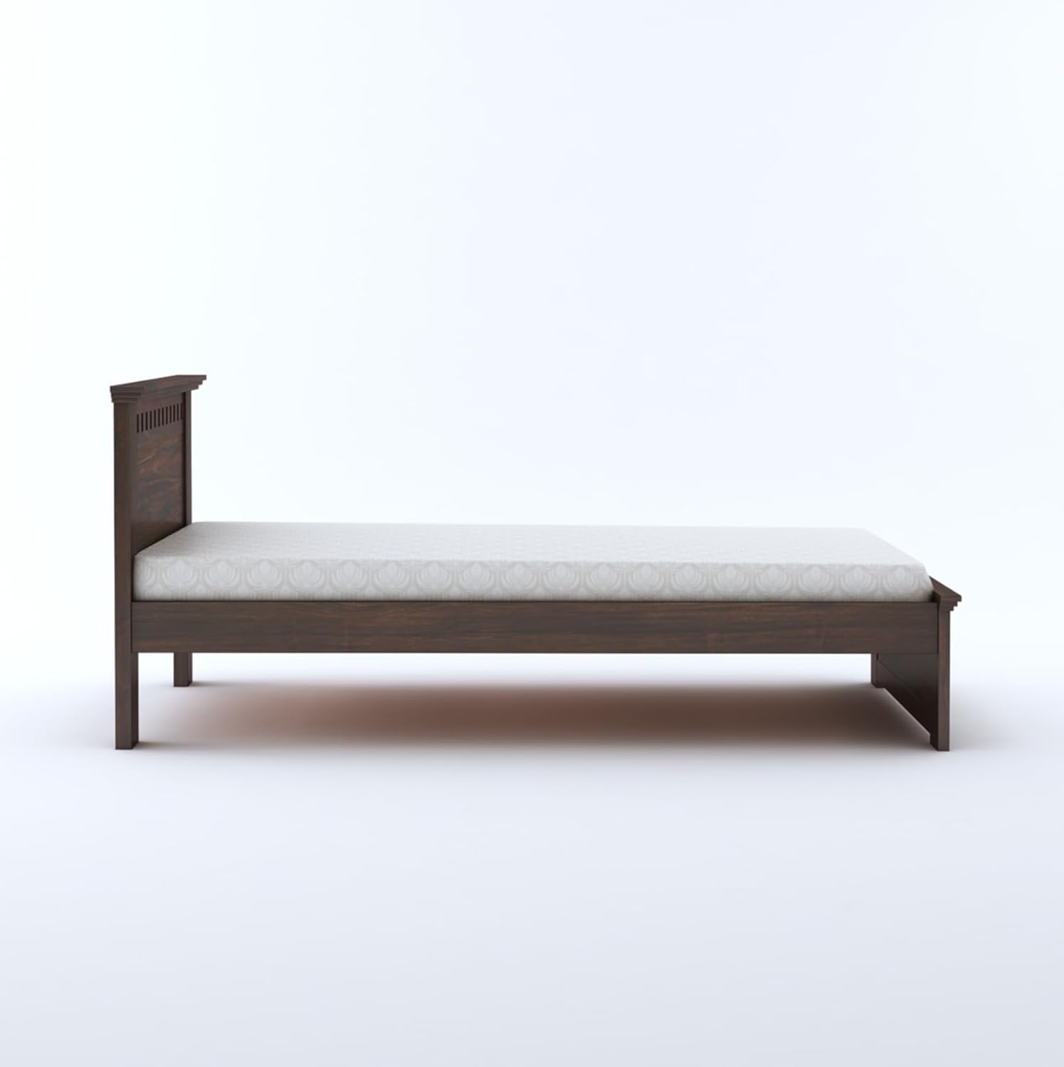 Solid Sheesham Wood Single Bed | Walnut Finish