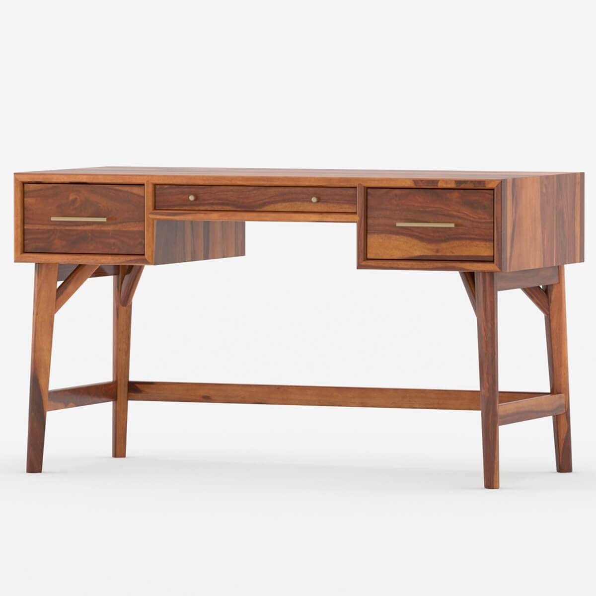 Sheesham Wood Study Table with 3 Drawers | Natural Finish