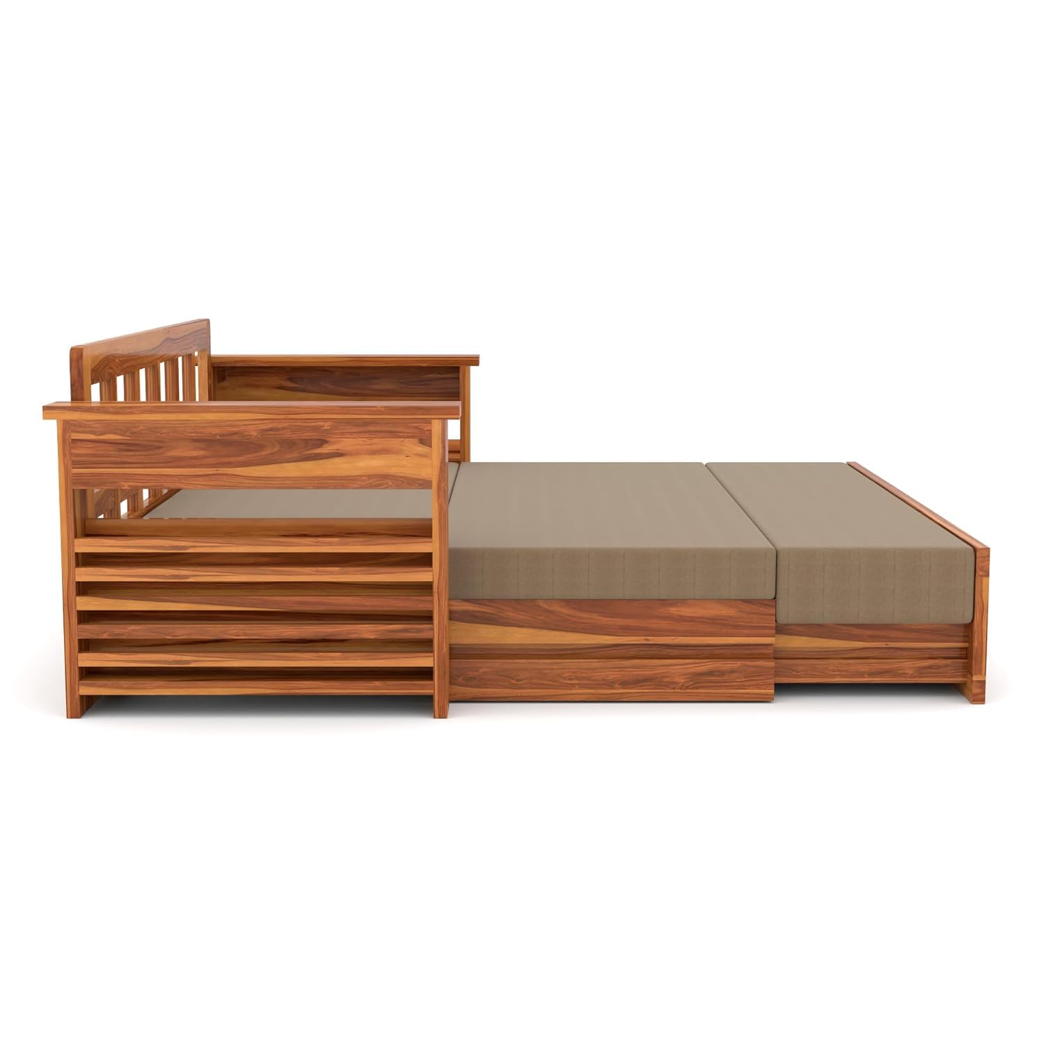 Solid Sheesham Wood  Sofa Cum Bed for Bedroom (3-Seater)