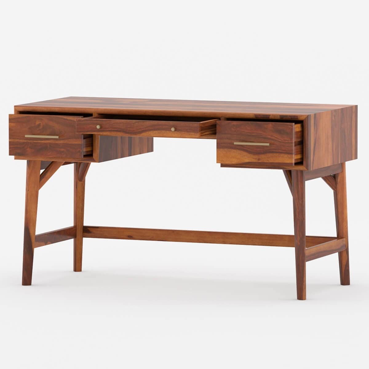 Sheesham Wood Study Table with 3 Drawers | Natural Finish