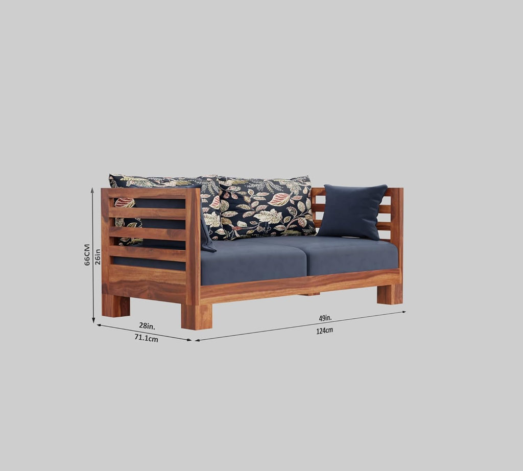 Luxurious 2-Seater Sheesham Sofa - Honey Finish