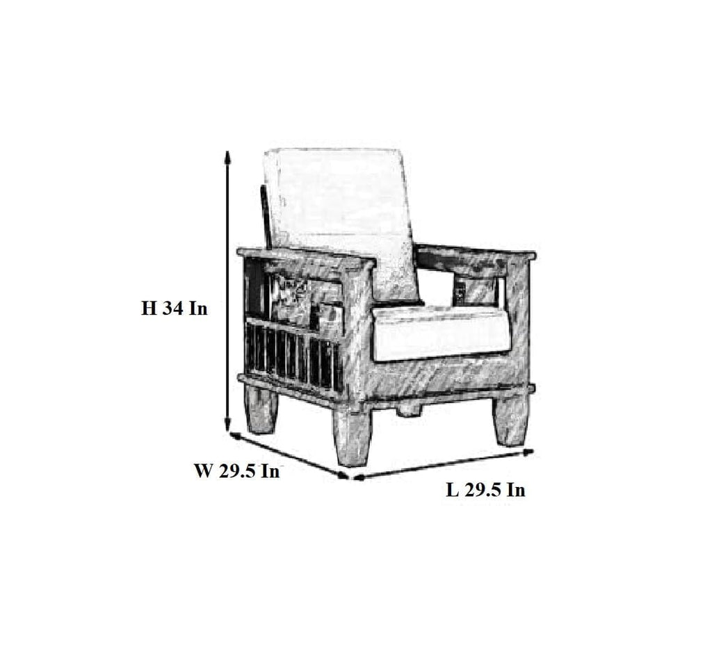 Solid Sheesham Wood 5-Seater Sofa Set (3+1+1)
