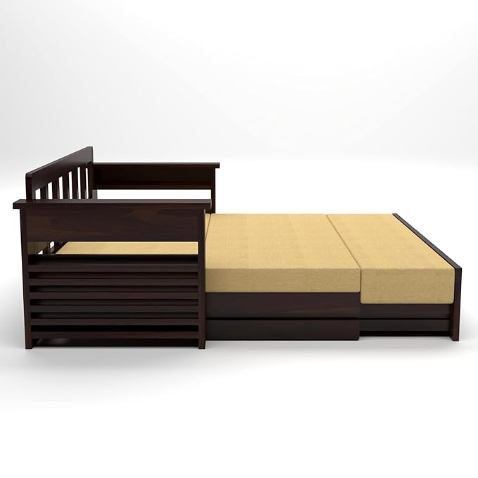 Solid Sheesham Wood 3 Seater Sofa Cum Bed for Living Room