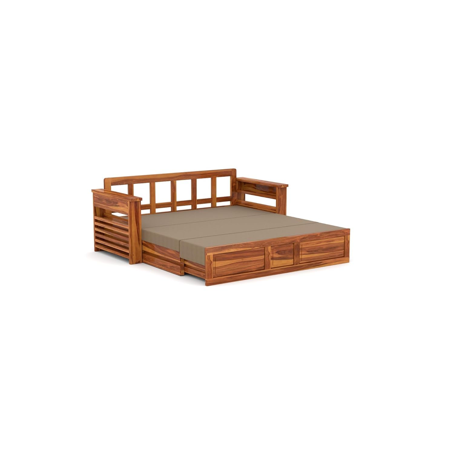 Solid Sheesham Wood  Sofa Cum Bed for Bedroom (3-Seater)
