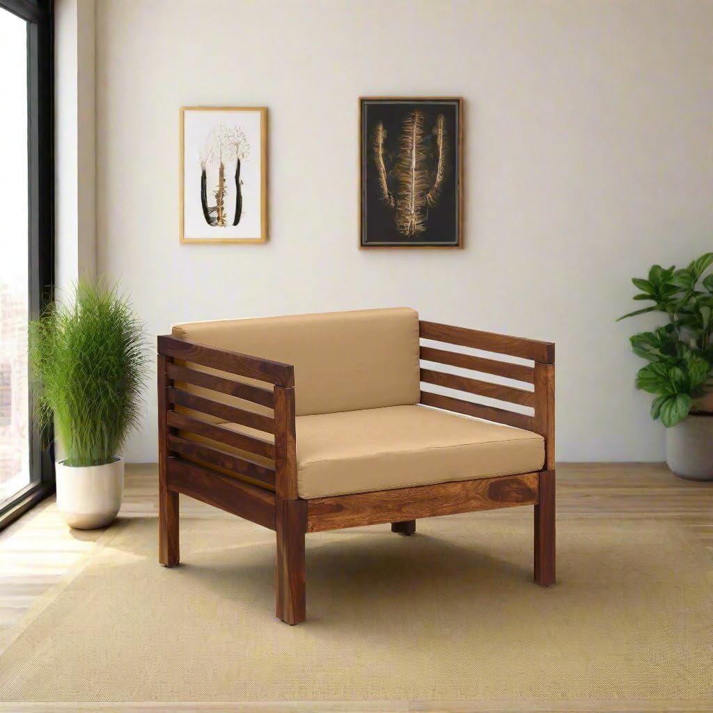 Solid Sheesham 1-Seater Sofa Armchair