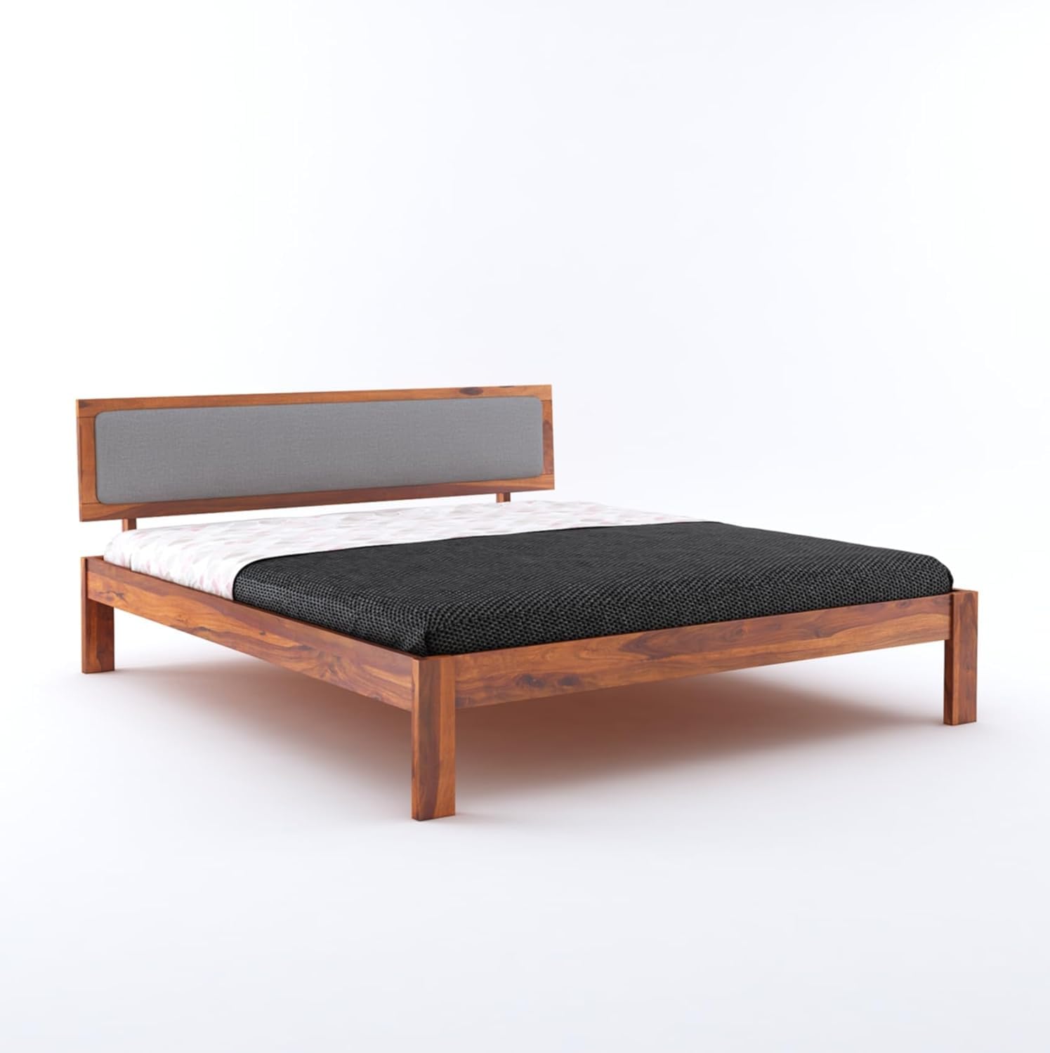 Solid Sheesham Wood Queen Bed  For Bedroom