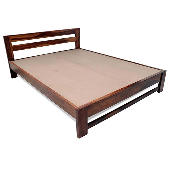 Solid Sheesham Wood King Size Bed - Natural Finish