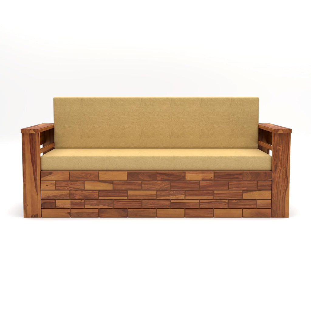 Morden Solid Sheesham Wood 3-Seater Sofa Cum Bed