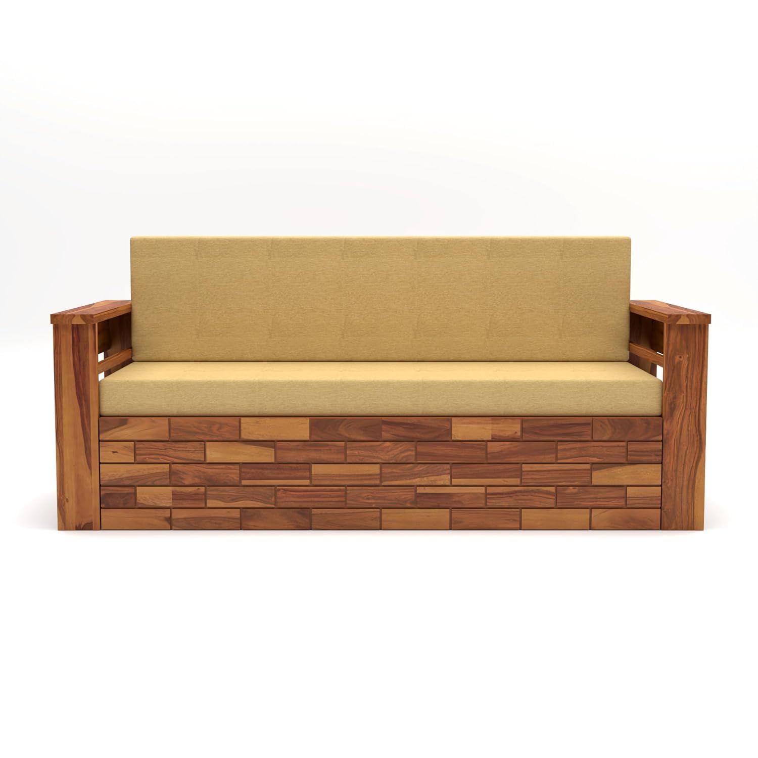 Morden Solid Sheesham Wood 3-Seater Sofa Cum Bed