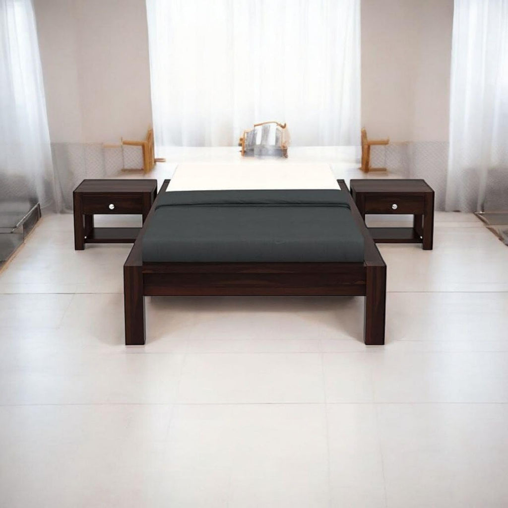 Solid Sheesham Wood Single Size Bed For Bedroom