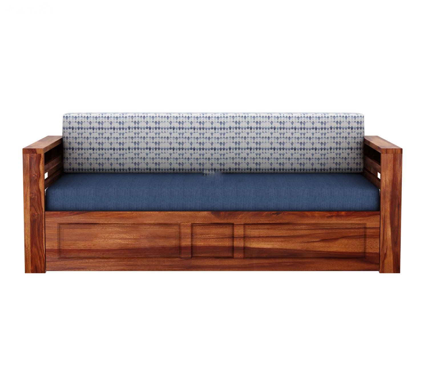 Solid Sheesham Wood 3-Seater Sofa Cum Bed