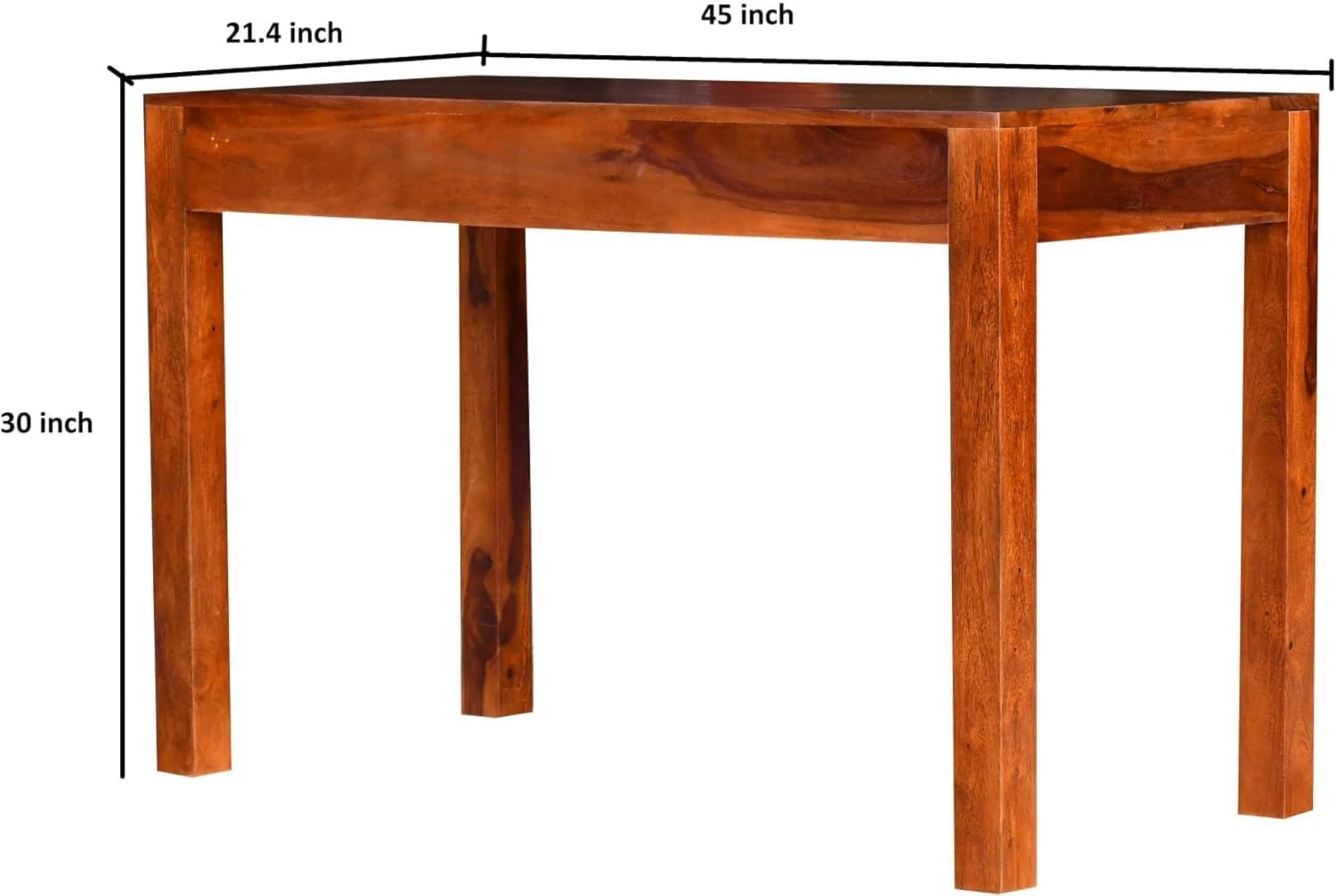 Walnut Finish Sheesham Wood Study Table with Drawers