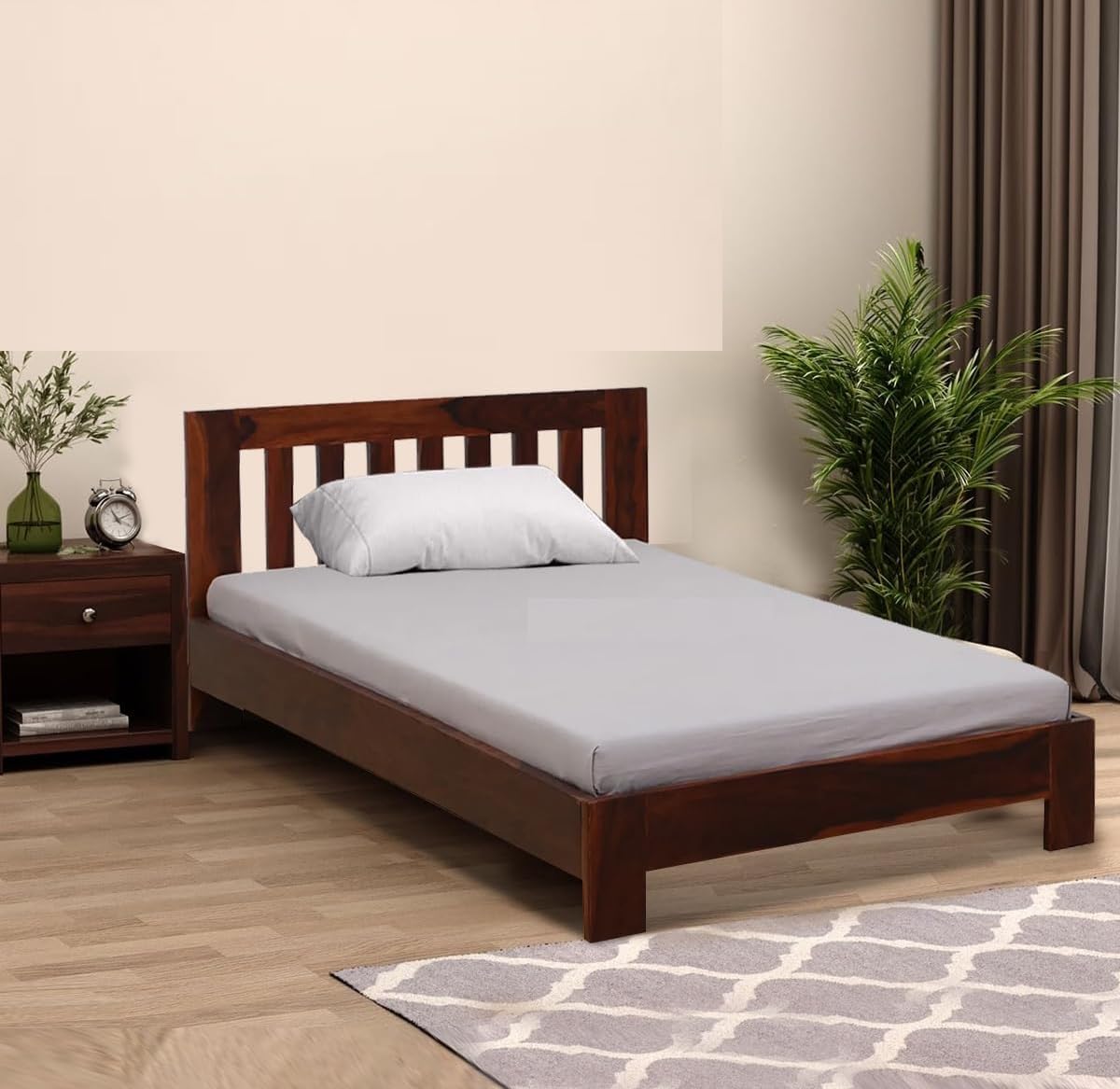 Premium Solid Sheesham Single Bed For Bedroom