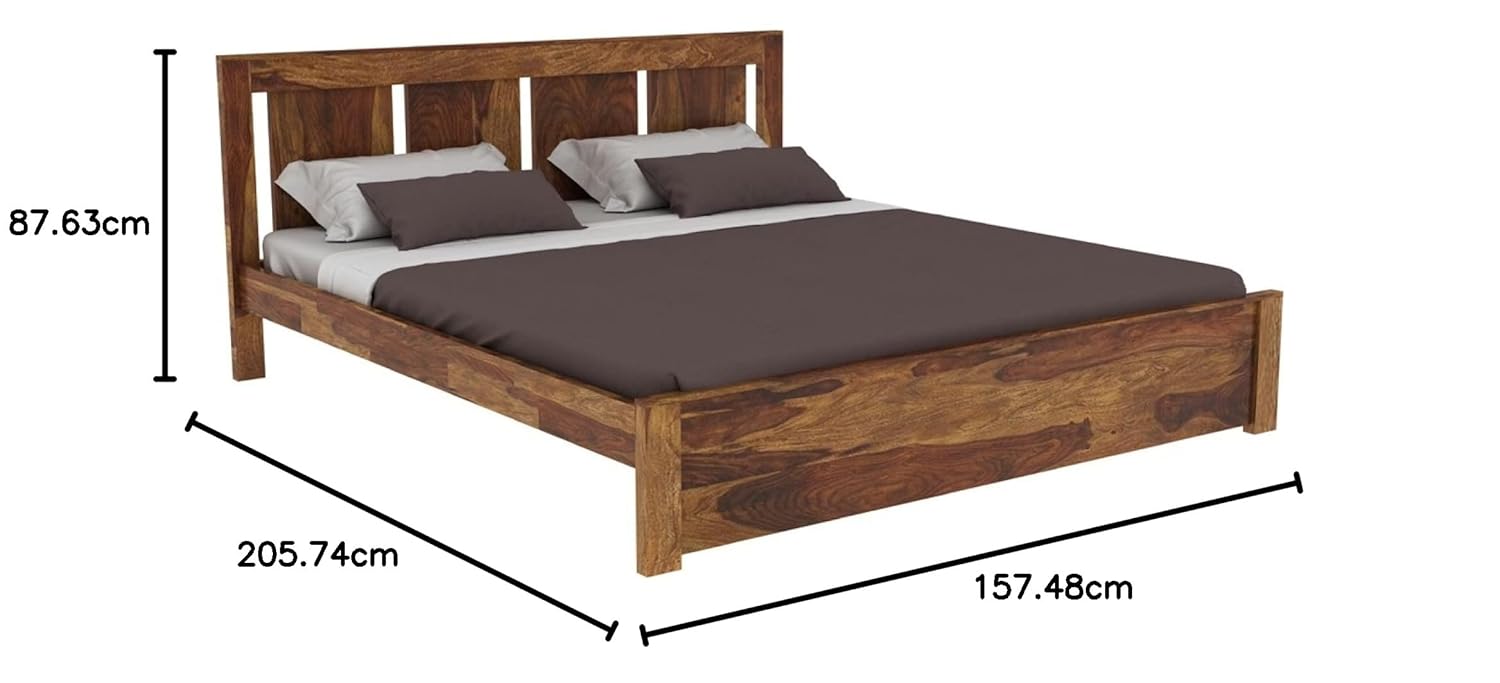 Solid Sheesham Wood Queen Size  Bed For Bedroom