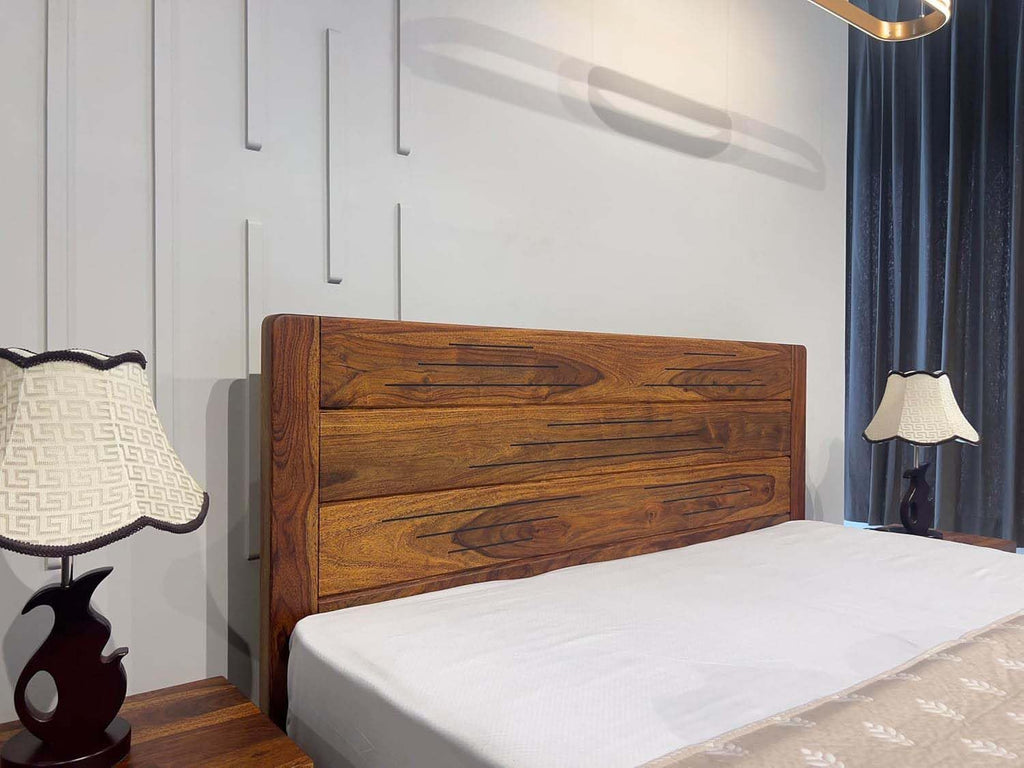 Modern Sheesham Wood Queen Size Bed For Bedroom