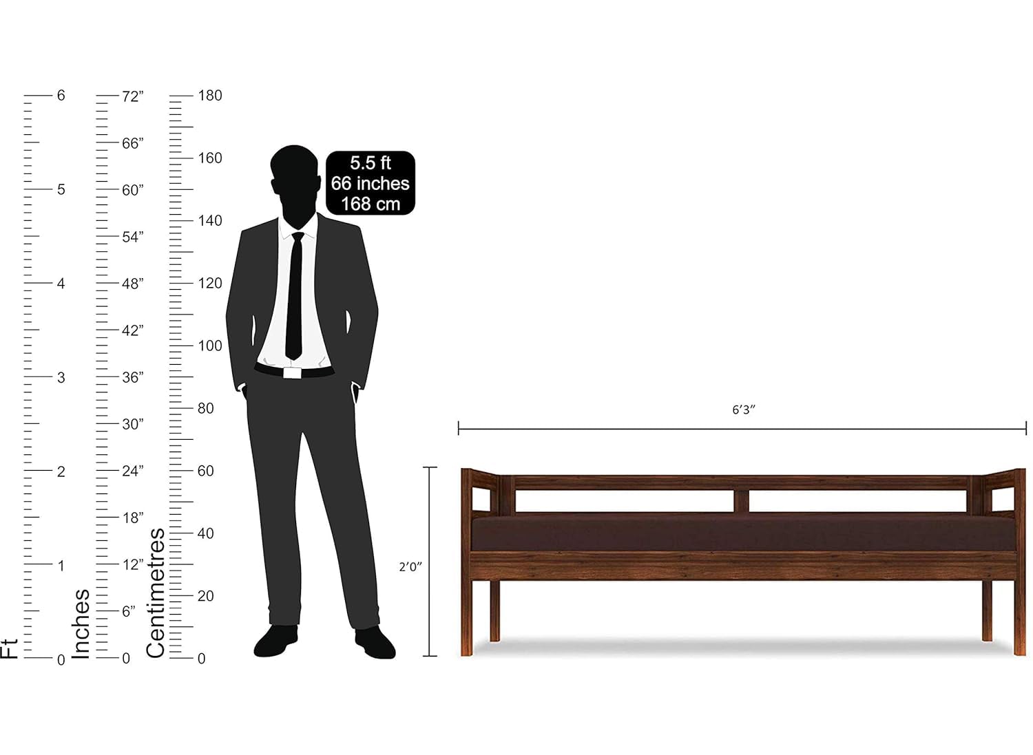 Solid Sheesham Wood Living Room Sofa - Natural Finish