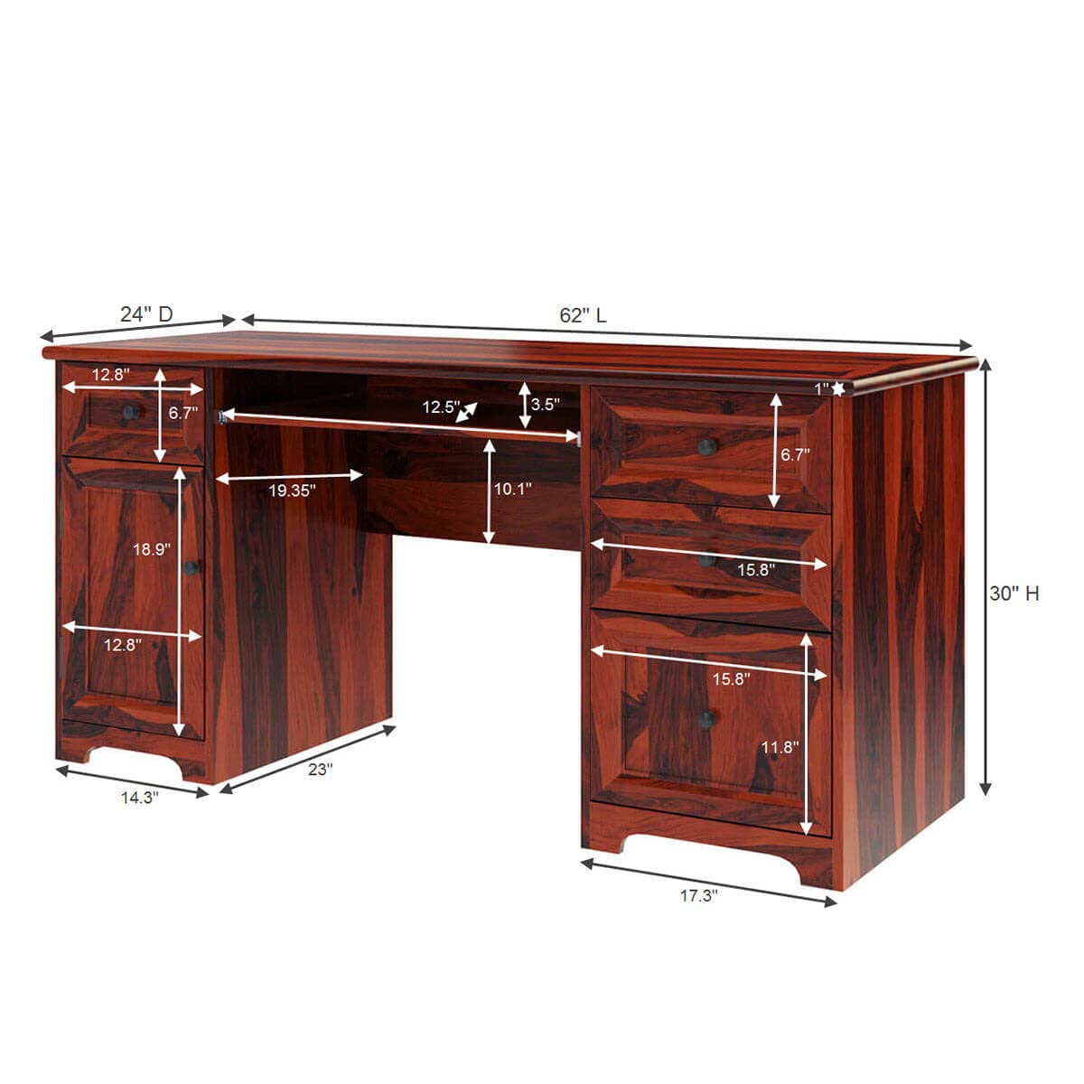 Solid Sheesham Wood Computer & Study Table