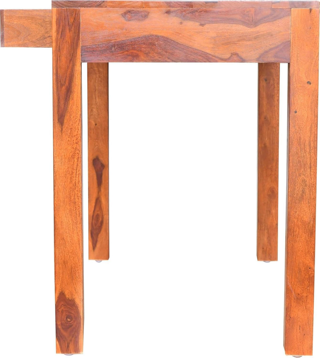 Walnut Finish Sheesham Wood Study Table with Drawers