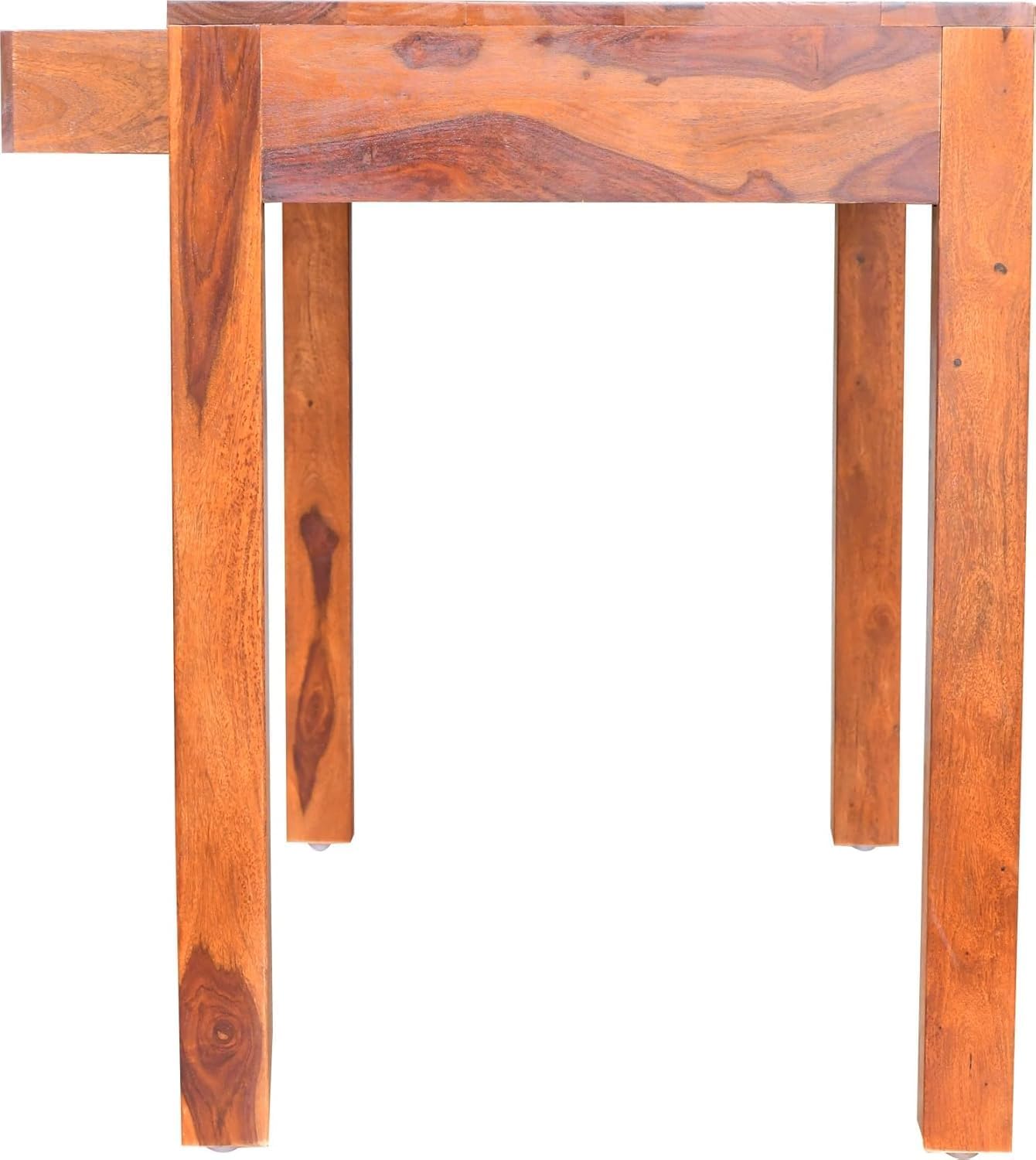 Walnut Finish Sheesham Wood Study Table with Drawers