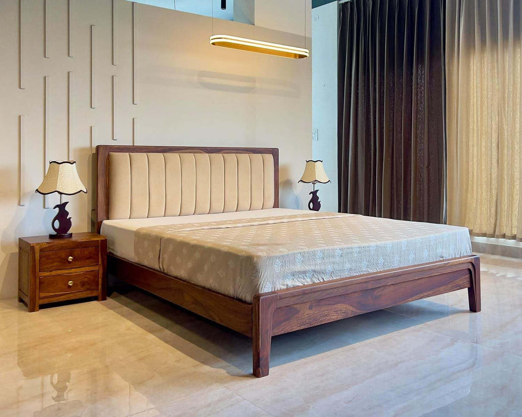 Modern Upholstered Platform King Size Bed For Bedroom