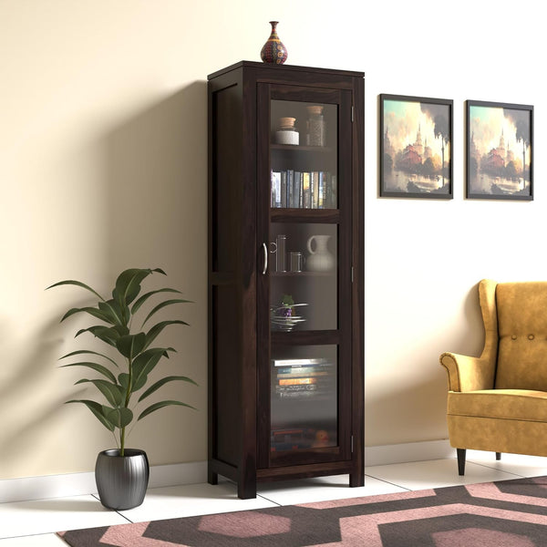 Modern Sheesham Wood Corner Bookshelf with 5 Shelves