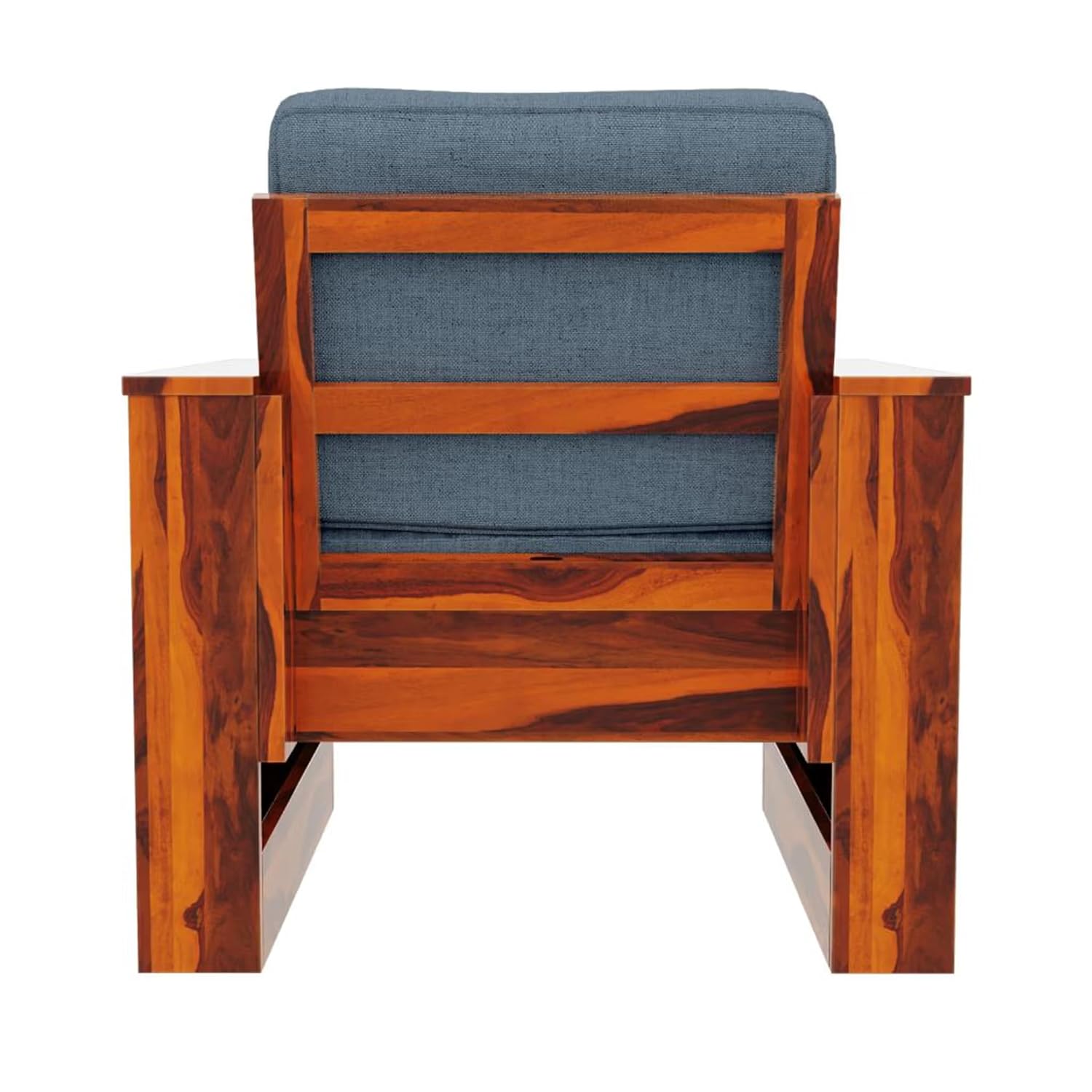 Solid Sheesham Wood Single Seater Sofa | Natural Finish