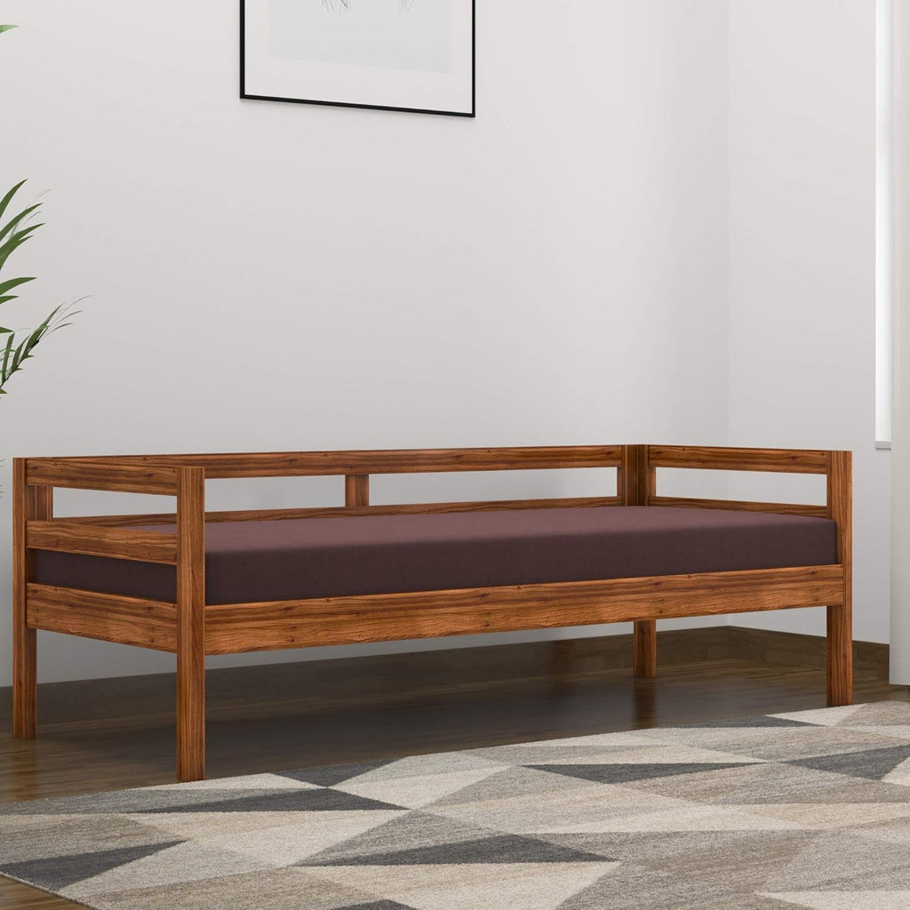 Solid Sheesham Wood Living Room Sofa - Natural Finish